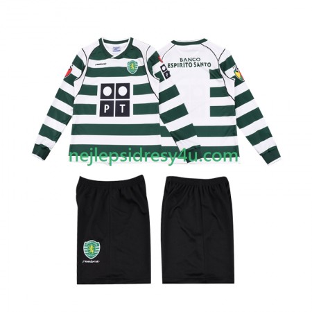 Fotbalový Dres Sporting CP 2001 2003 Retro Dětské Domácí Dlouhý Rukáv